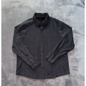 Vince Men's Black Birds Eye Knit Button‎ Down Size X-Large